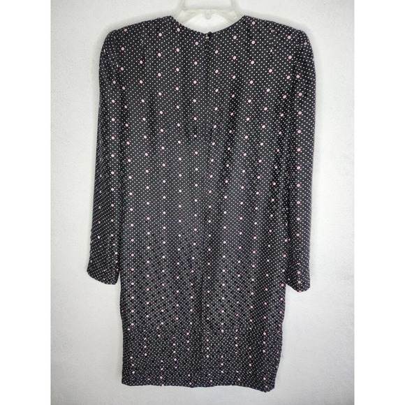 Saks Fifth Avenue David Hayes Silk Polka Dot Midi Vintage Dress Size 8 - Picture 5 of 14